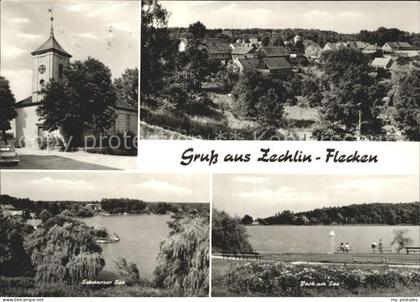 Flecken Zechlin Teilansicht Kirche Park Schwarzer See