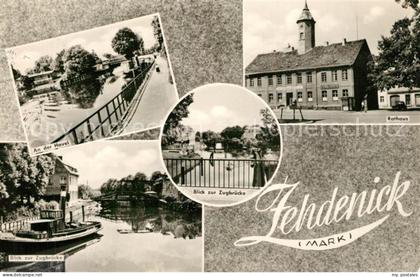 Zehdenick Partie an der Havel Zugbruecke Rathaus
