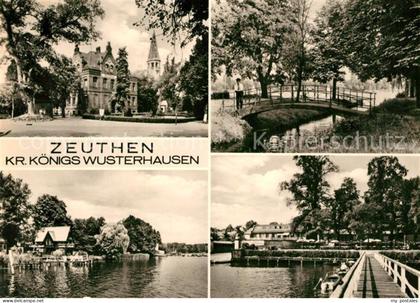 Zeuthen Rathaus Partie an der Dahme Bruecke Zeuthener See Steg