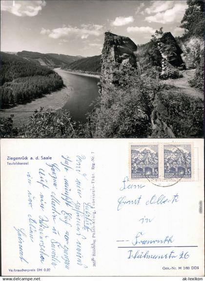 Ansichtskarte Ziegenrück Saale Teufelskanzel g1960