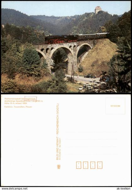 Ziegenrück/Saale Plothentalviadukt bei Ziegenrück mit Eisenbahn 1970