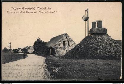 AK Königsbrück, Truppenübungsplatz, verlassener Ort Zietsch mit Sicherheitsstand 1