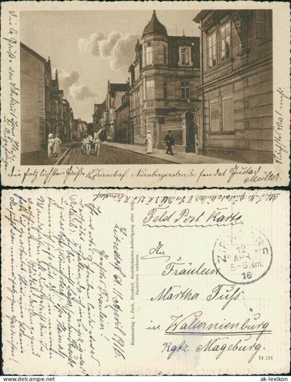 Ansichtskarte Zirndorf Nürnbergerstraße Kutsche 1916