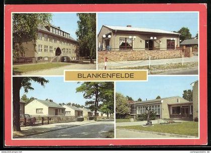 AK Blankenfelde /Zossen, Karl-Liebknecht-Oberschule, Eiscafé Tanja, Eigenheimsiedlung, Rat der Gemeinde