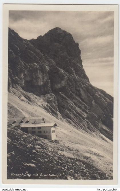 (3033) Foto AK Zugspitze, Knorrhütte, Bruntalkopf