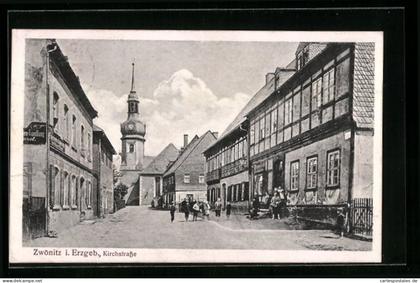 AK Zwönitz i. Erzgeb., Partie in der Kirchstrasse