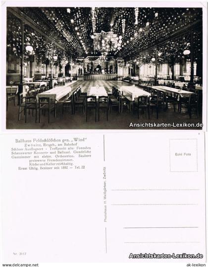 Ansichtskarte Zwönitz (Erzgeb.) Ballhaus Feldschlößchen 1932