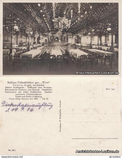 Ansichtskarte Zwönitz (Erzgeb.) Ballhaus Feldschlößchen 1936