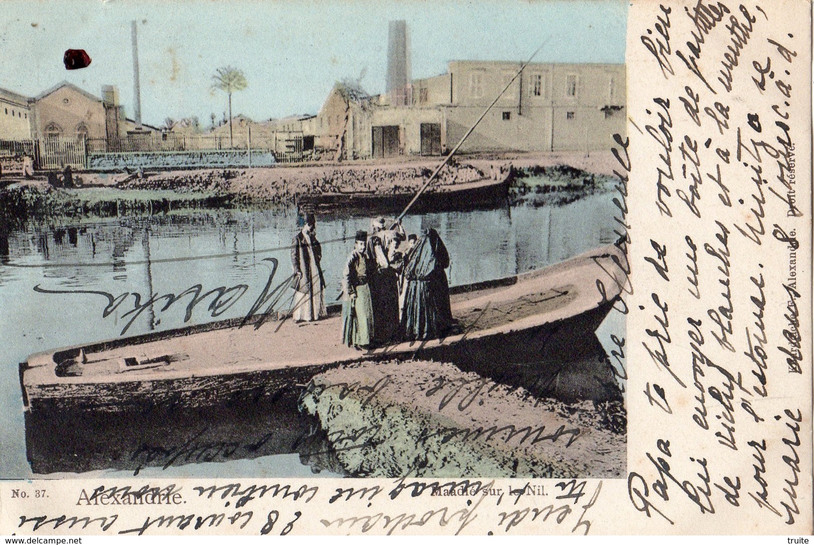 ALEXANDRIE (CARTE PRECURSEUR ET COLORISEE )