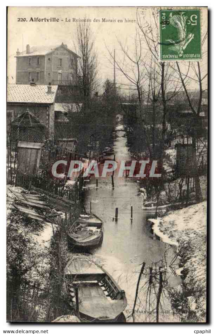 Alfortville CPA Le ruisseau des marais en hiver