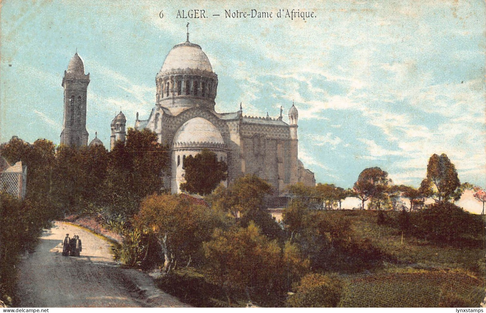 Algeria Algiers Notre Dame d'Afrique Church vintage postcard