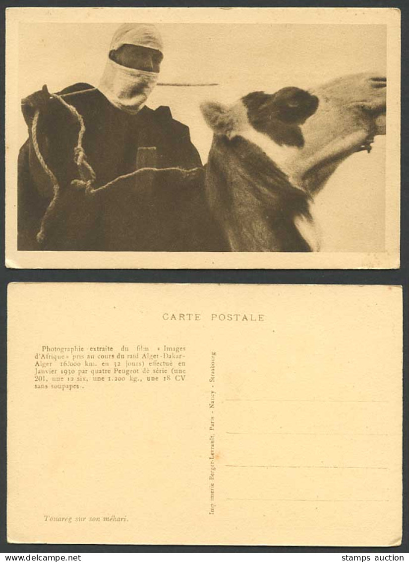 Algeria Film Images of Africa Raid Algiers Dakar Algiers 1930 Old Postcard Camel