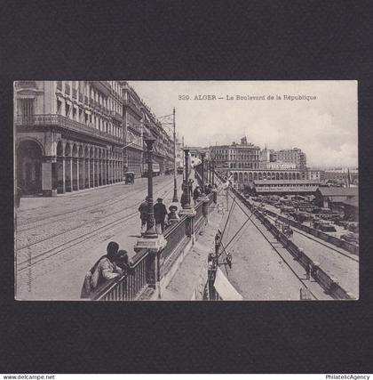 ALGERIA, Postcard, Algiers le boulevard de la Republique, Unused