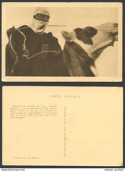 Algeria Film Images of Africa Raid Algiers Dakar Algiers 1930 Old Postcard Camel