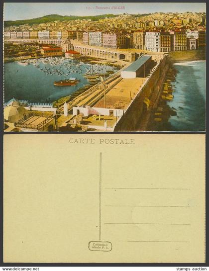 Algeria Old Colour Postcard Panorama d'Alger Algiers Boats Harbour Algiers Alger