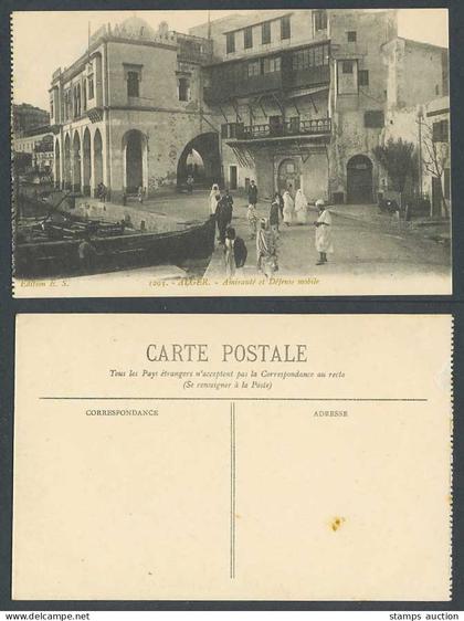 Algeria Old Postcard Algier Admiralty and Mobile Defense Amiraute Defense Mobile