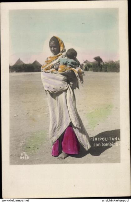 CPA Tripolis Tripoli Libyen, Tripolitana con bambino