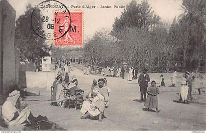 Algérie - LAGHOUAT - Porte d'Alger - Jardin public - Timbre Franchise Militaire F.M.