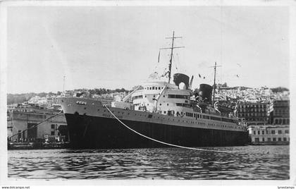 Algeria Algiers Harbour and Steamboat vintage postcard