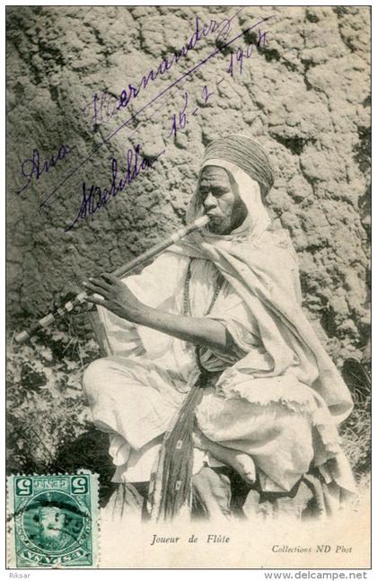 ALGERIE(SCENES ET TYPES) MUSICIEN(FLUTE)