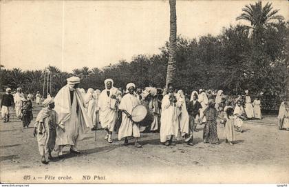 Algerie CPA Scenes et types Fete arabe