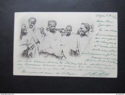 Frankreich Kolonie 1903 Algerien / Alger / Völker und Typen / Männer  Stempel Port....
