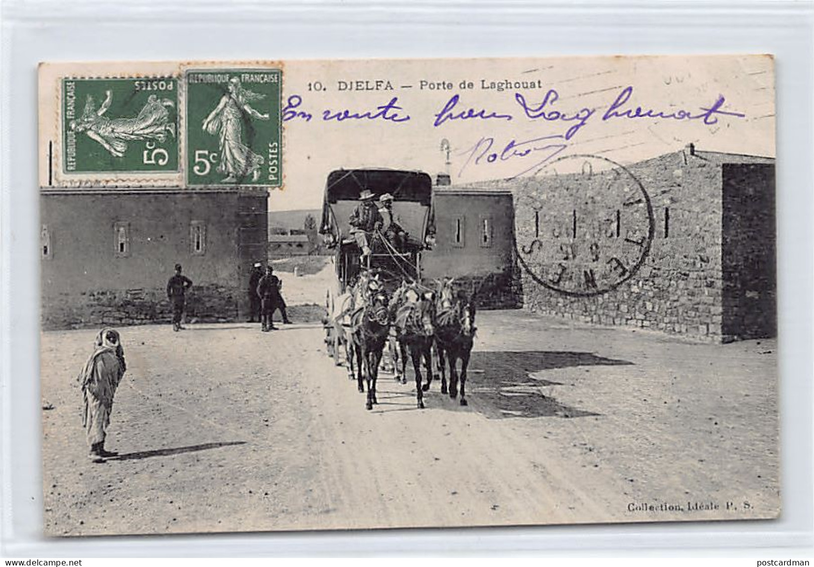 Algérie - DJELFA - Arrivée de la Diligence, Porte de Laghouat