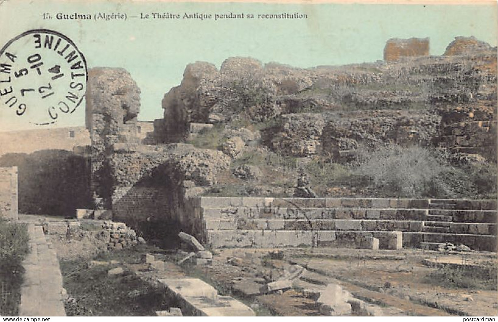Algérie - GUELMA - Le théâtre antique pendant sa reconstitution