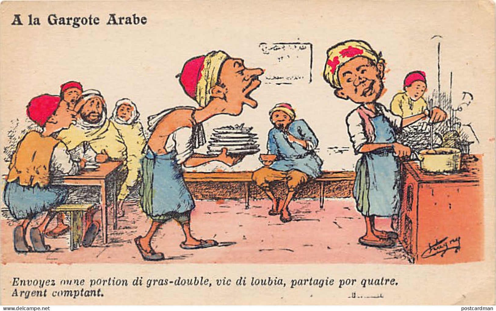 Algérie - Illustrateur Chagny - À la gargotte arabe - Ed. Chagny