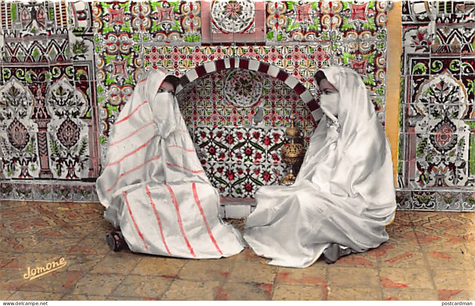 Algérie - Intérieur mauresque - Femmes voilées - Ed. Jomone 733