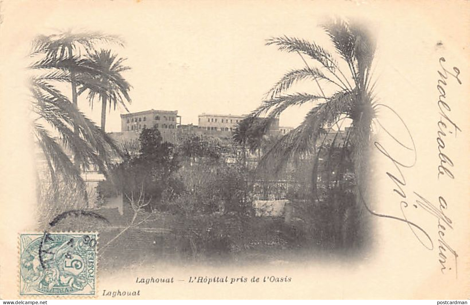 Algérie - LAGHOUAT - L'hôpital pris de l'Oasis - Ed. J. Barbès