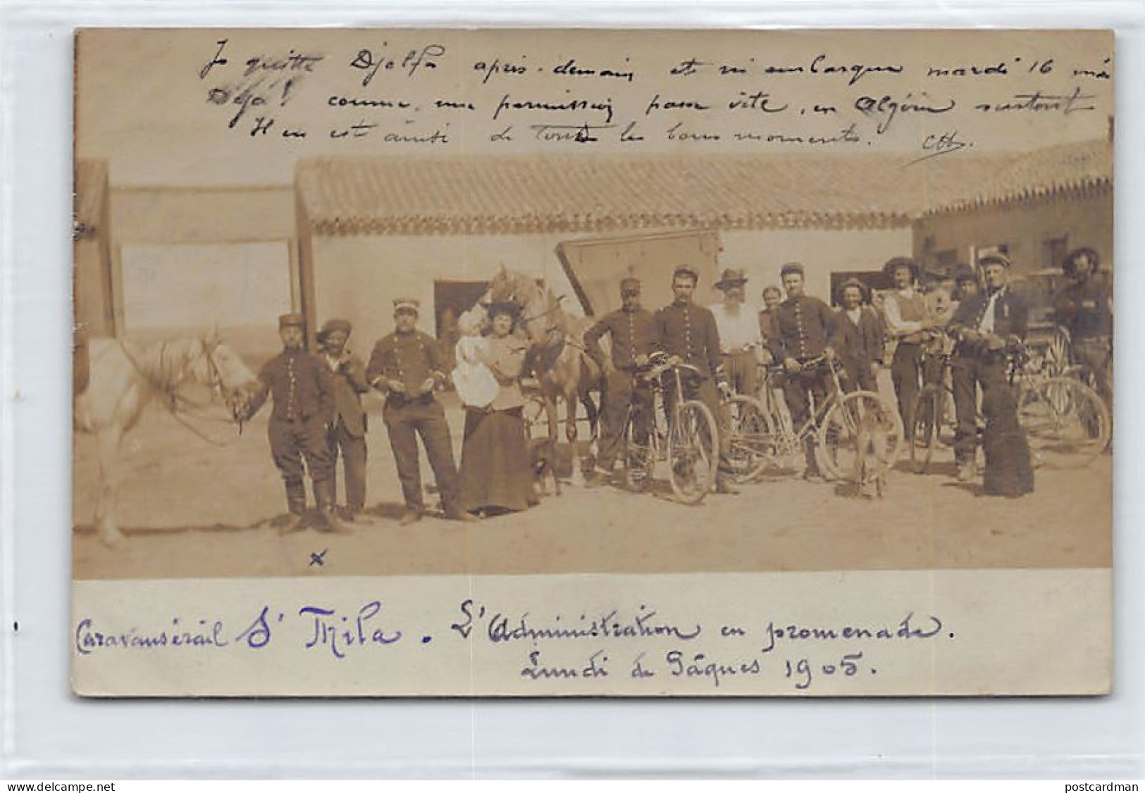 Algérie - M'SILA - L'administration en promenade - Lundi de Pâques 1905 - CARTE PHOTO - Ed. inconnu