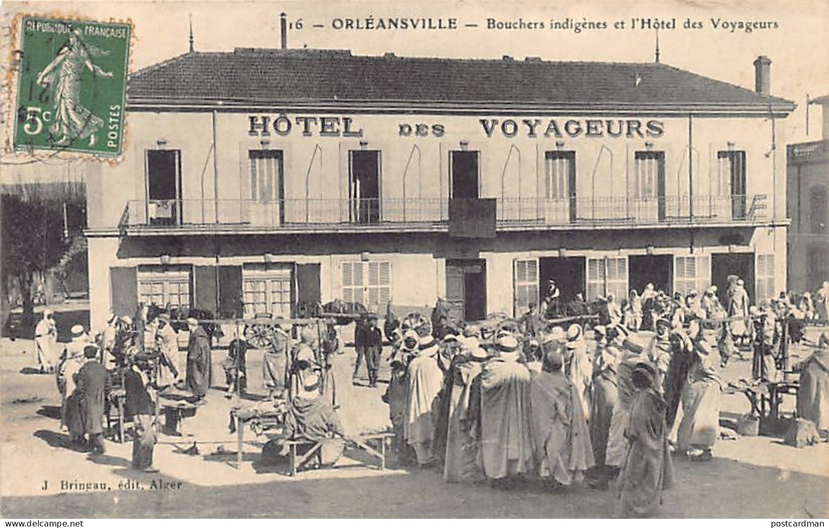 Algérie - ORLÉANSVILLE Chlef - Bouchers indigènes - Hôtel des Voyageurs - Ed. J. bringau 16