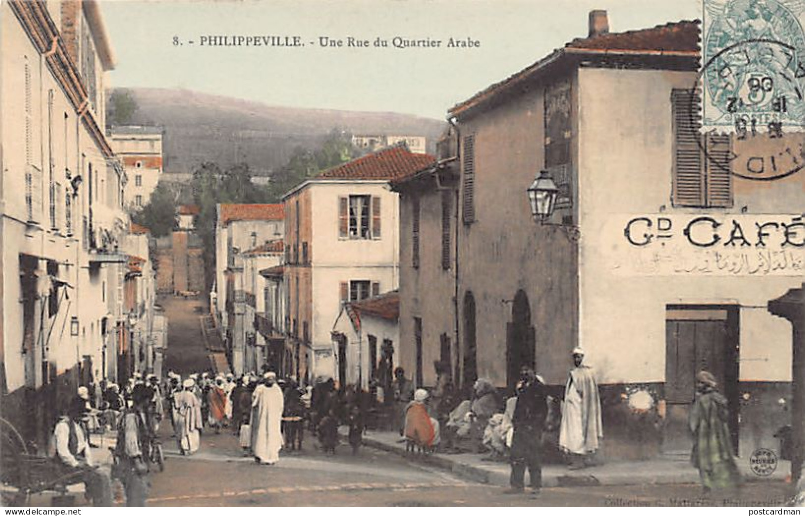 Algérie - SKIKDA Philippeville - Un rue du quartier arabe - Grand Café
