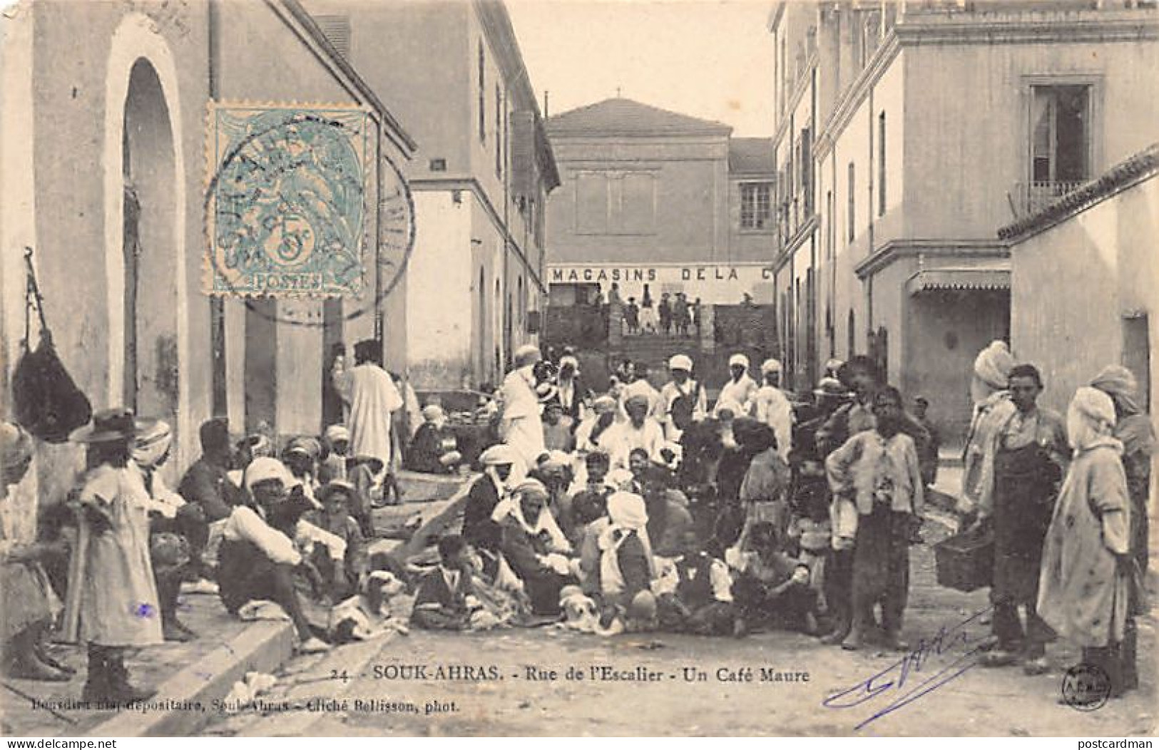 Algérie - SOUK AHRAS - Rue de l'escalier, un café maure