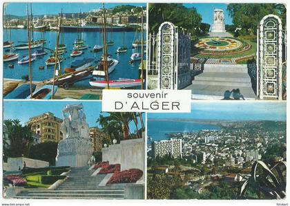 Algiers Algeria, Vintage PC, Algiers Souvenir, 4 Views, 1962