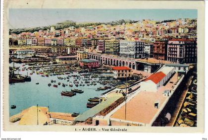 CARTE POSTALE ALGERI 1935 VIAGGIATA DA ALGERI A TRIESTE SENZA FRANCOBOLLI