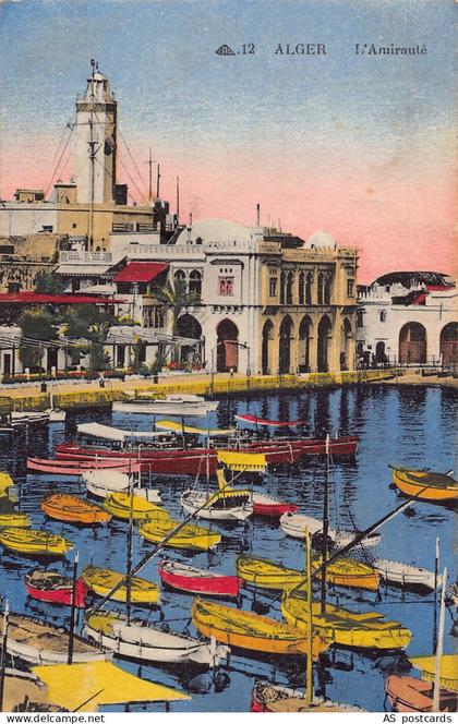 Algeria Algiers L'Amiraute Boats vintage postcard B940