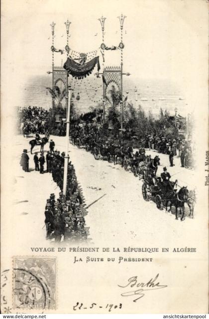 CPA Algier Algier Algerien, Reise des Präsidenten der Republik, Suite des Präsidenten