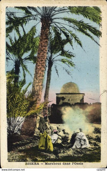 CPA Biskra Marabour dans l'Oasis