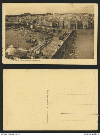 Algeri aALGER Old Postcard Vue Prise de Amiraute Harbor