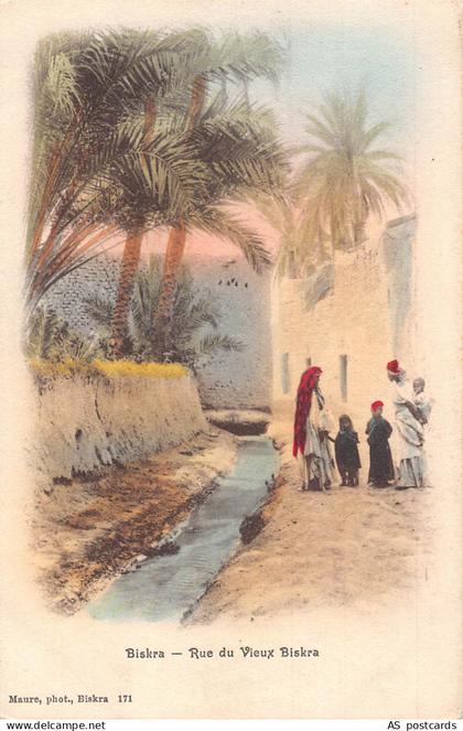 Algeria Biskra Rue du Vieux Biskra Natives vintage postcard B941