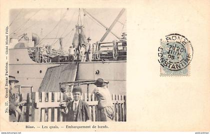 Algérie - BONE Annaba - Les Quais - Embarquement de bœufs