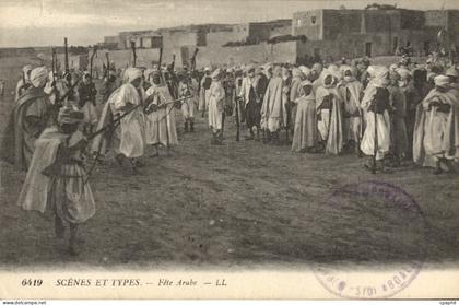 CPA Scenes Et Types Fete Arabe