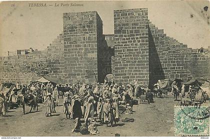 Algérie - Tebessa - La Porte Salomon - Animée - Oblitération ronde de 1907 - CPA - Voir Scans Recto-Verso