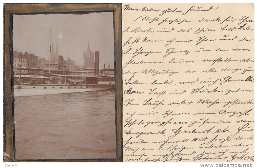 Allemagne - Köln Koeln - Carte-Photo - Bâteau Vapeur "Koeln" - Postmarked 1906 Mönchengladbach München Gladbach
