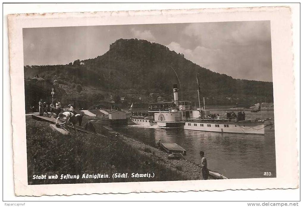allemagne : KöNIGSTEIN    stadt und  felfung    bateau