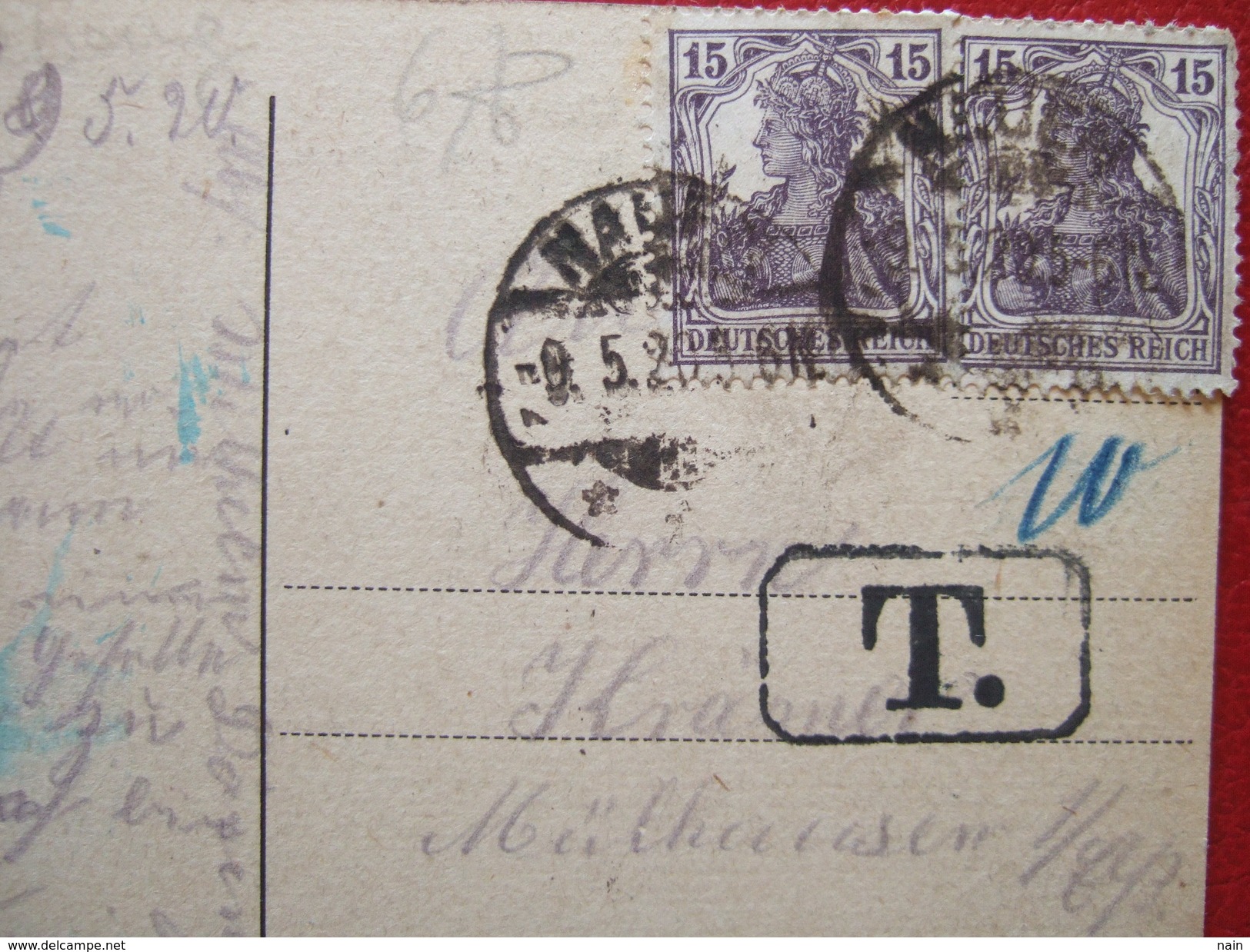 ALLEMAGNE - NAUEN - BRANDENBURGER STRASSE , RATHAUS - " CARTE TAXEE " - RARE -