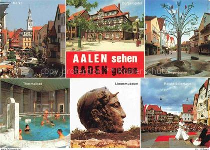 Aalen BW Markt Buergerspital Regenbaum Thermalbad Limesmuseum Reichsstaedtertage
