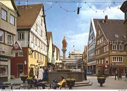 Aalen Fussgaengerzone Marktplatz Brunnen Rathaus